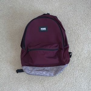 maroon victoria secret backpack